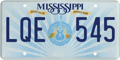 MS license plate LQE545