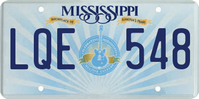MS license plate LQE548