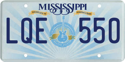 MS license plate LQE550