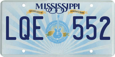 MS license plate LQE552
