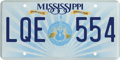 MS license plate LQE554