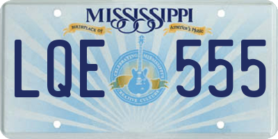 MS license plate LQE555