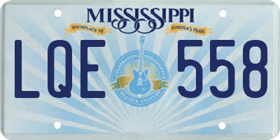MS license plate LQE558