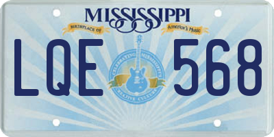 MS license plate LQE568