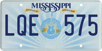 MS license plate LQE575