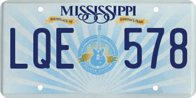 MS license plate LQE578
