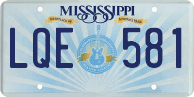 MS license plate LQE581