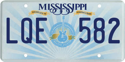 MS license plate LQE582