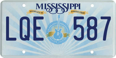MS license plate LQE587