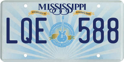 MS license plate LQE588