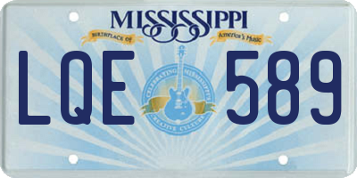 MS license plate LQE589