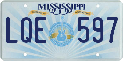 MS license plate LQE597