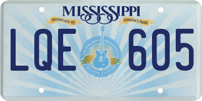 MS license plate LQE605