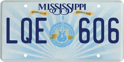 MS license plate LQE606