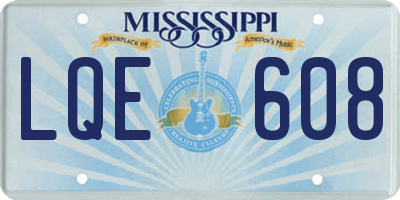 MS license plate LQE608