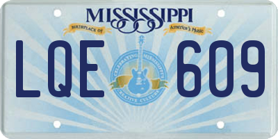 MS license plate LQE609