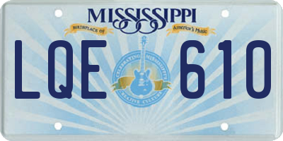 MS license plate LQE610