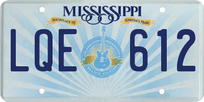 MS license plate LQE612