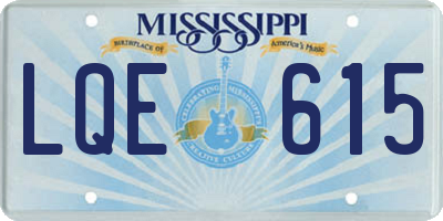 MS license plate LQE615