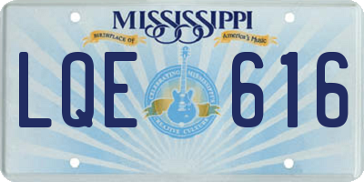 MS license plate LQE616