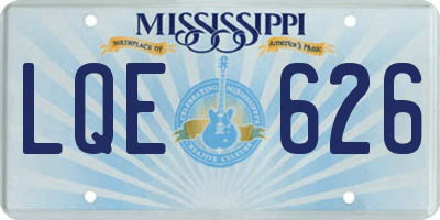 MS license plate LQE626