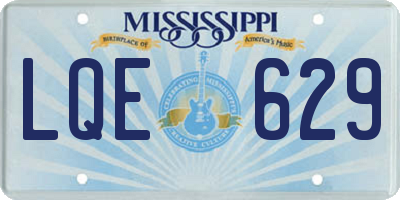 MS license plate LQE629