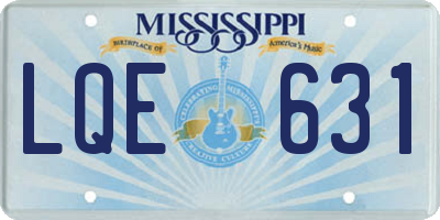 MS license plate LQE631