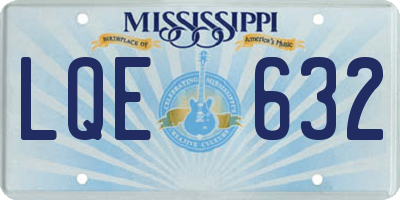 MS license plate LQE632
