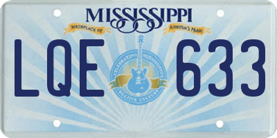 MS license plate LQE633