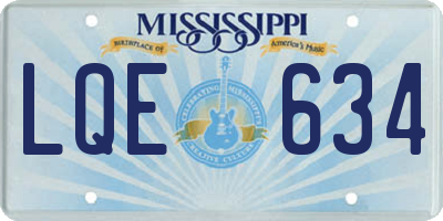 MS license plate LQE634
