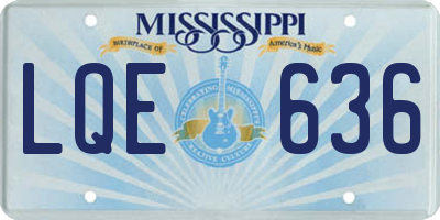 MS license plate LQE636