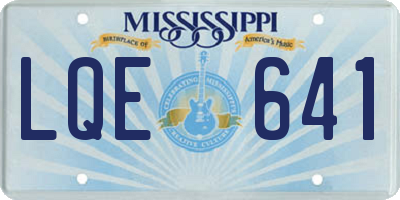 MS license plate LQE641