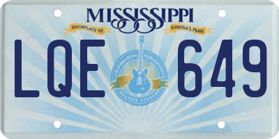 MS license plate LQE649