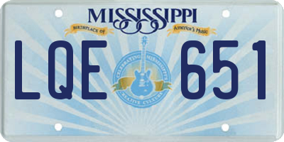 MS license plate LQE651