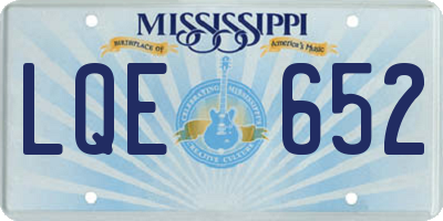 MS license plate LQE652