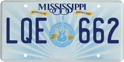 MS license plate LQE662