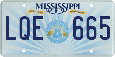 MS license plate LQE665