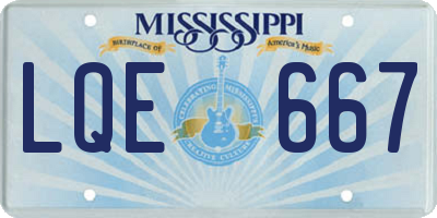 MS license plate LQE667