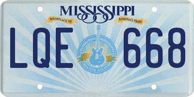 MS license plate LQE668