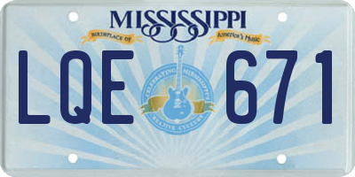 MS license plate LQE671