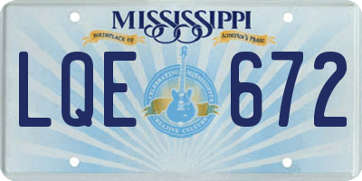 MS license plate LQE672