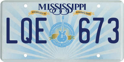 MS license plate LQE673
