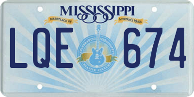 MS license plate LQE674
