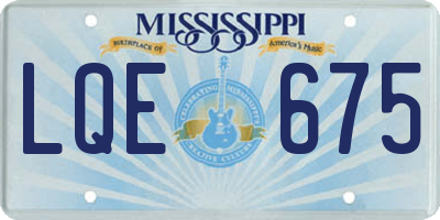 MS license plate LQE675