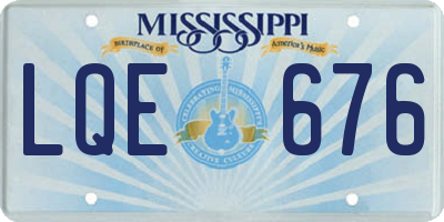 MS license plate LQE676
