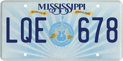 MS license plate LQE678