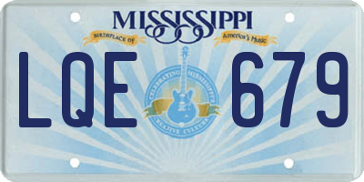 MS license plate LQE679