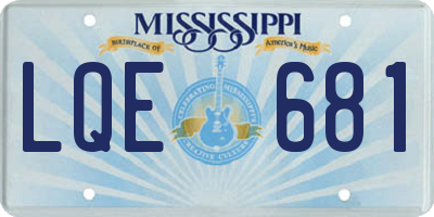 MS license plate LQE681