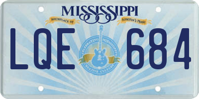 MS license plate LQE684