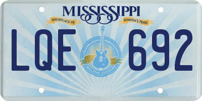 MS license plate LQE692